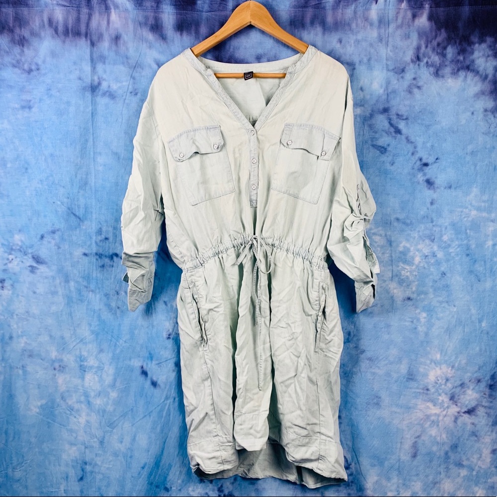 Gap drawstring button up dress